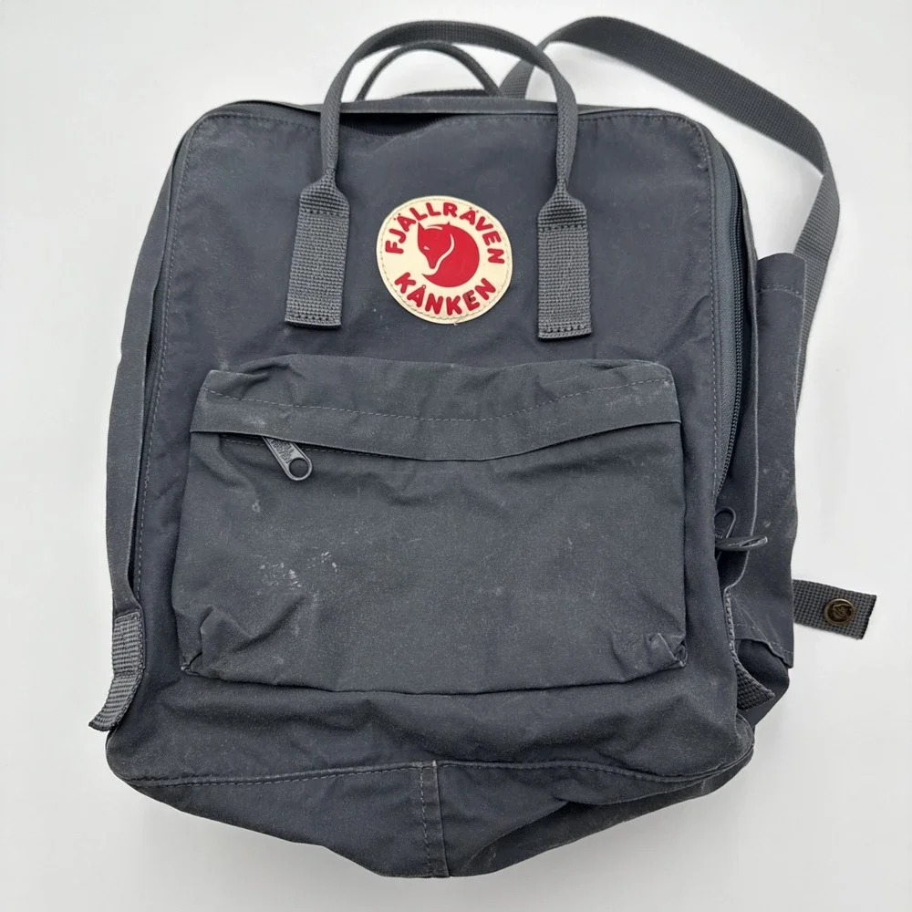 Fjallraven-Kanken Classic Backpack w/Bottle‎ Pocket Gray/blue